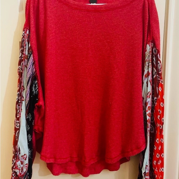 Free People Blossom Thermal Oversized Ballon Sleeves M EUC - Picture 4 of 9